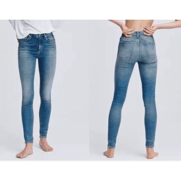 Rag & Bone Jeans Nina High Rise Skinny Leg Blue Exmoor Women’s 25 Capsule Staple - Picture 1 of 9